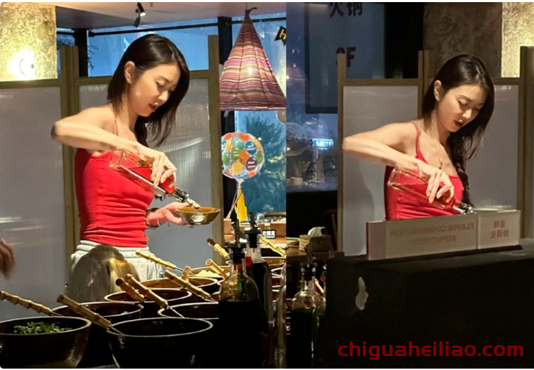 薛凯琪43岁依旧年轻,红色吊带背心展风采